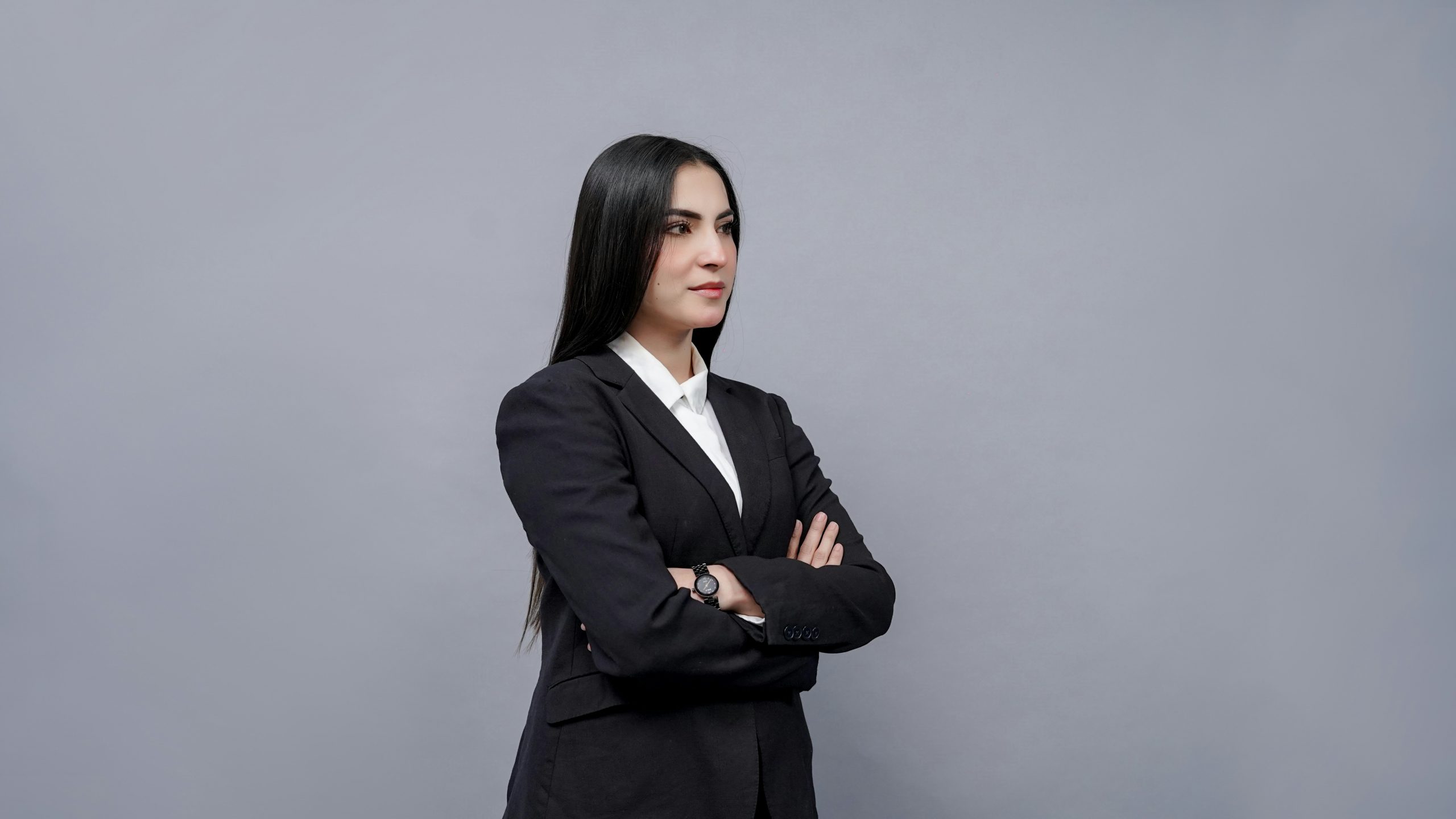 purposeful executive — confident posture, authority implied.